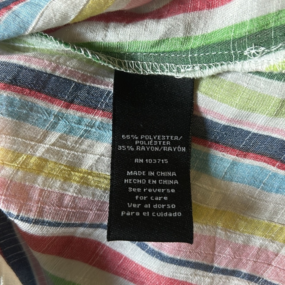Zac & Rachel Striped Button Down Lightweight Shirt Size 3X - Picture 5 of 5